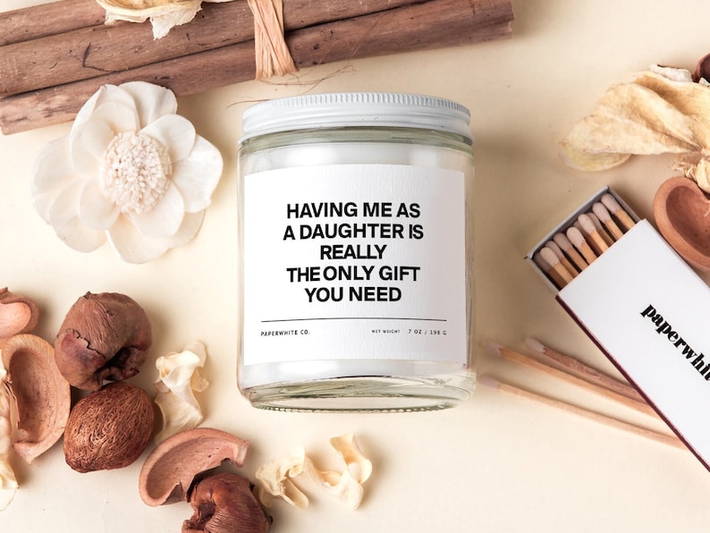 Gifts For Mom From Daughter, Mom Gift, Mom Birthday Gift For Mom, Christmas Gifts For Mom Having Me As A Daughter Candle Funny Mom Gifts