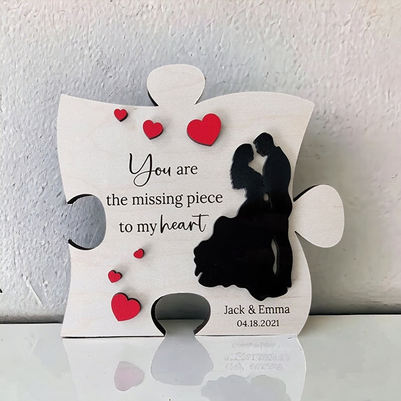 Love Is The Piece Wood Sign, Anniversary Sign, 3D Layered Valentines Day Shelf Sign, Laser Valentines Day Sign Love