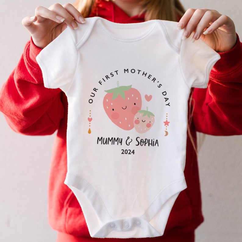 Personalised Matching Our First Mother's Day T-shirt / Funny Mummy and Baby Gift Mama and Me tee / 1st Mothers Day Keepsake / Baby bodysuit