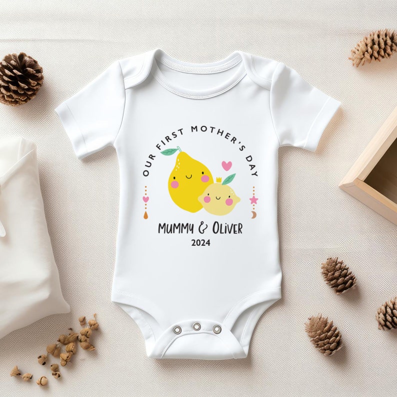 Personalised Matching Our First Mother's Day T-shirt / Funny Mummy and Baby Gift Mama and Me tee / 1st Mothers Day Keepsake / Baby bodysuit