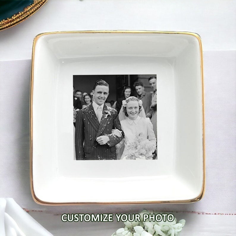 Custom Photo Trinket Dish-Personalized Ring Dish-Gift For Wife-Mother's Day Gifts-Custom Ring Dish-Jewelry Tray-Custom Photo Gift-Photo Dish