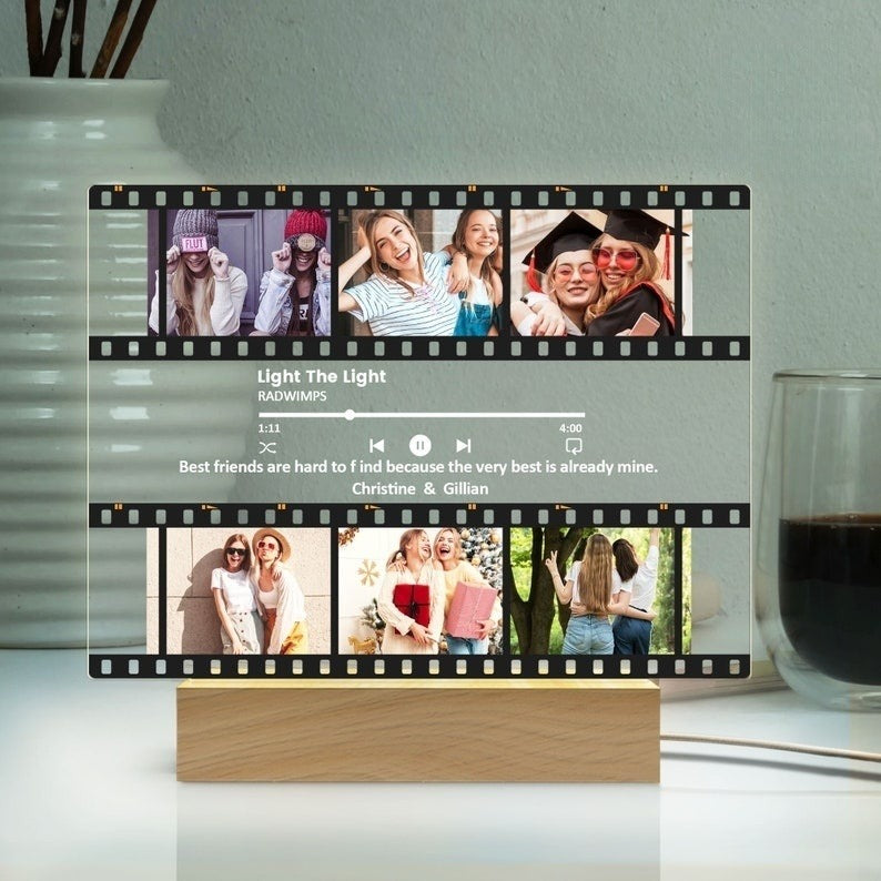 Personalized Night Light with Photo, Besties Photo Gifts, Photo Keepsake, Photo Gifts, Personalised Gift for BFF, Birthday Gift for Friend