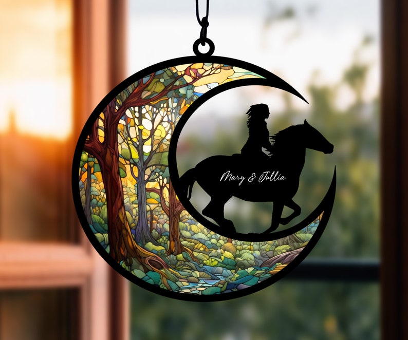 Horse Acrylic Suncatcher, Horse Memorial Suncatcher Ornament, Personalized Horse Loss Gift, Custom Horse Name Sign, Horse Memorial Gift