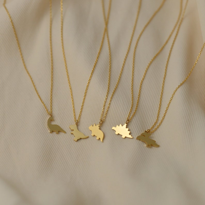 Personalized Dinosaur Necklace with Engraved Initial Unique Dino Jewelry Dinosaur Lover Gift Mama Necklace Birthday Gift For Girls