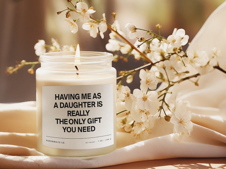 Gifts For Mom From Daughter, Mom Gift, Mom Birthday Gift For Mom, Christmas Gifts For Mom Having Me As A Daughter Candle Funny Mom Gifts