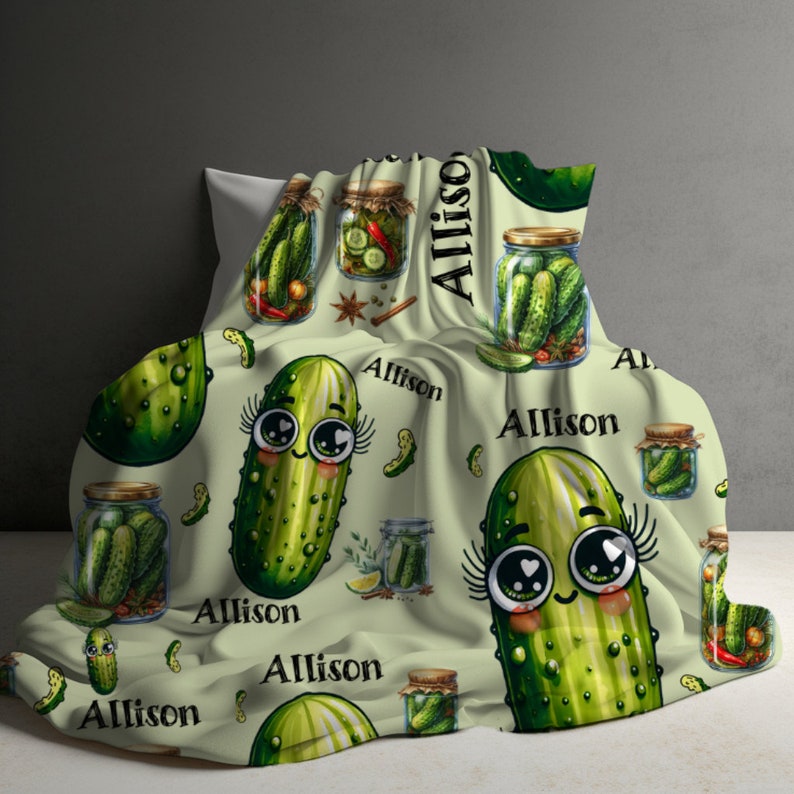 Customized Pickle Name Blanket Pickle Lover Blanket Gift funny blanket gardening blanket pickles comfy pickle blanket personalized blanket