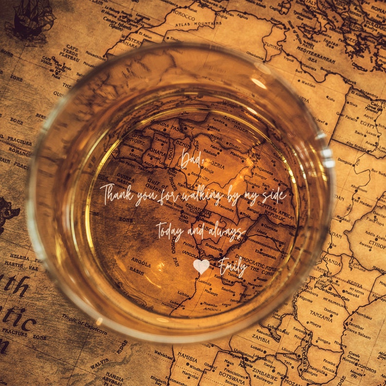 Personalized Gift for Father of the Bride - Custom Wedding Whiskey Glass with Your Handwriting Message