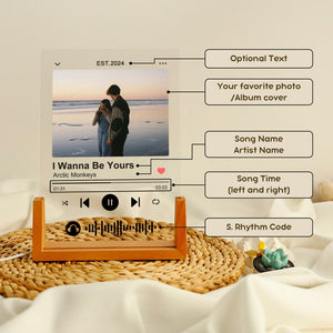 Music Photo Name Night Light, Custom Photo Music Plaque, Personalized Song Acrylic Plaque, Bedroom Decor, LED Nightlight, Gift for Mom