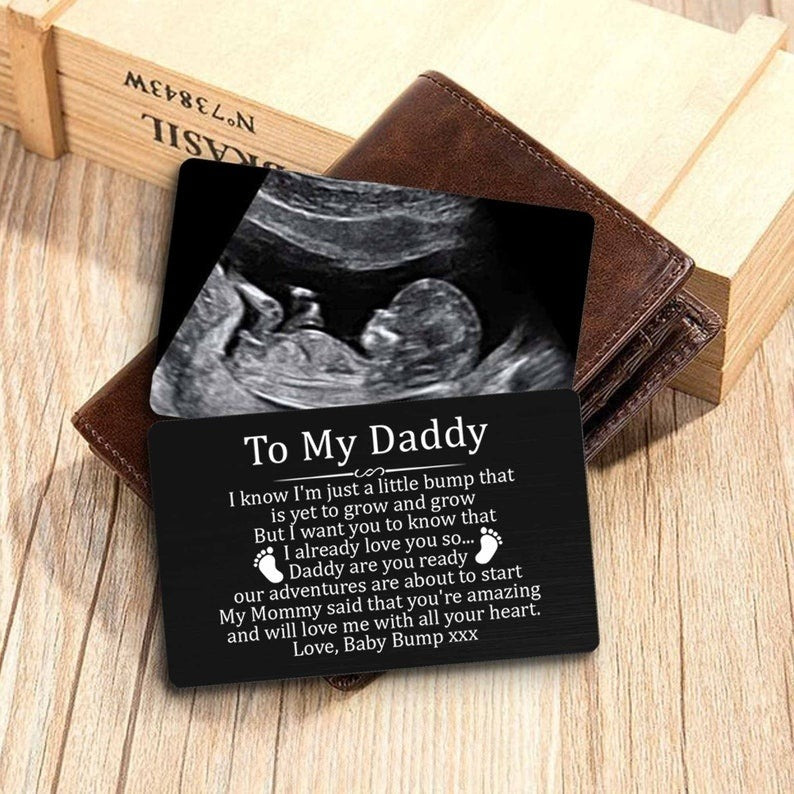 To My Daddy Gift from Bump Wallet Insert Card, Father's Day Gift for Dad To Be from Baby Bump/Pregnancy Gift for Dad/Expecting Dad Gift
