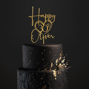 Happy 30th Birthday Cake Topper, Happy birthday cake topper, Custom Cake Topper for Birthday, Personalized 25th 30th 40th 50th Birthday