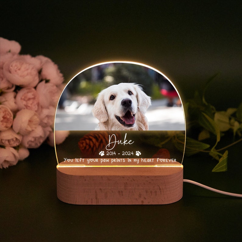 Personalized Pet Memorial LED Night Light,Custom Pet Loss Frame,Pet Photo Light,Dog Memorial Gift,Dog Cat Loss Sympathy Gift,Dog Mom Gifts