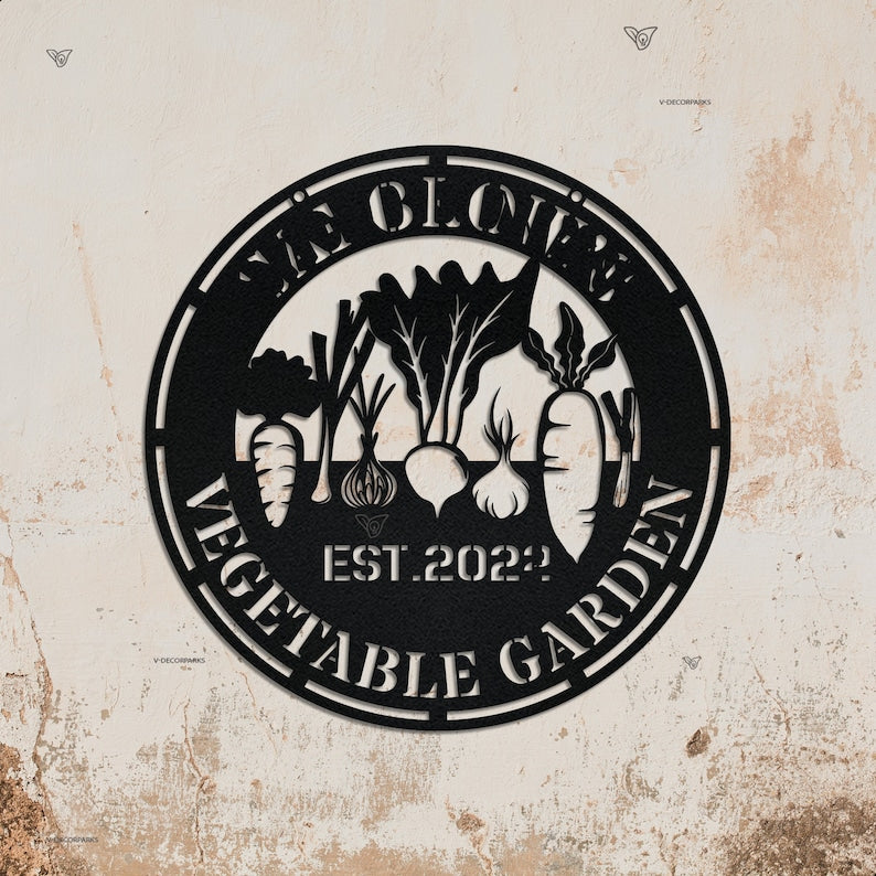 Custom Garden Sign, Personalized Vegetable Sign, Garden Decor, Gardeners Gift, Personalized Garden Sign, Metal Yard Art, Garden Metal Sign