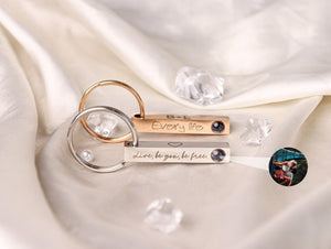 Custom Projection Photo Keychain for For Him For Her, Personalized Keychain with Photo Inside, Best Gift for Him Dad Husband Mom