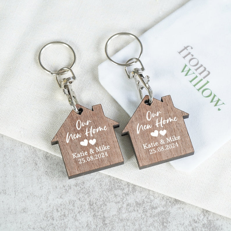 Personalised First Home Keyrings, New Home Keyrings, House Keyrings Set, Wooden Keyrings, New Homeowners, New House Gift, House Keychains il_794xN.5843347319_dm4v.jpg