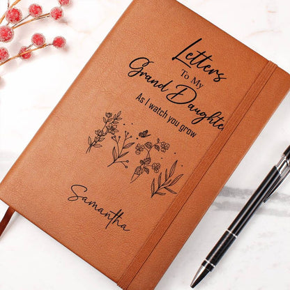 Letters To My Granddaughter Journal- Personalized Message Journal from Grandma, Personalized Gift for Granddaughter Journal, Custom Journal