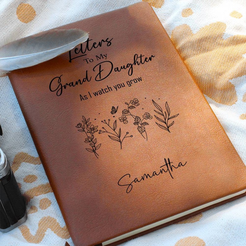 Letters To My Granddaughter Journal- Personalized Message Journal from Grandma, Personalized Gift for Granddaughter Journal, Custom Journal