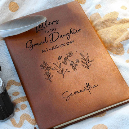 Letters To My Granddaughter Journal- Personalized Message Journal from Grandma, Personalized Gift for Granddaughter Journal, Custom Journal