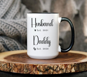 New Mom and Dad Mug Baby Shower Coffee Mug Gift for New Parents Custom First Time Mommy and Daddy Gift for Husband and Wife New Daddy