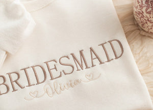 Embroidered Bridesmaid Sweatshirt, Maid of Honor Gifts, Bridal Party Gifts, Bachelorette Party Sweatshirt, Embroidered Sleeve il_794xN.5846948185_t6n9.jpg