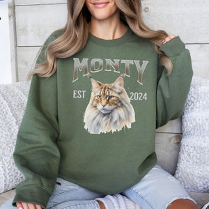 Custom Cat Photo Cat Lover Gift, Cat Mom Cat Dad, Sweatshirt Cat Gift, Dog Cat Gift Cat Gift, Cat Lover Sweatshirt Bootleg Sweatshirt