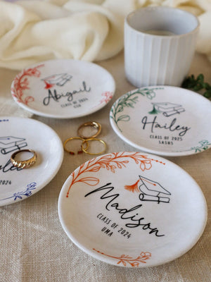 Personalized Graduation Jewelry Dish Graduation Gift for Her Perfect College, High School, Best Friend Grad Gift Class 2025 Ring Dish