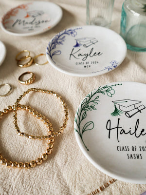 Personalized Graduation Jewelry Dish Graduation Gift for Her Perfect College, High School, Best Friend Grad Gift Class 2025 Ring Dish