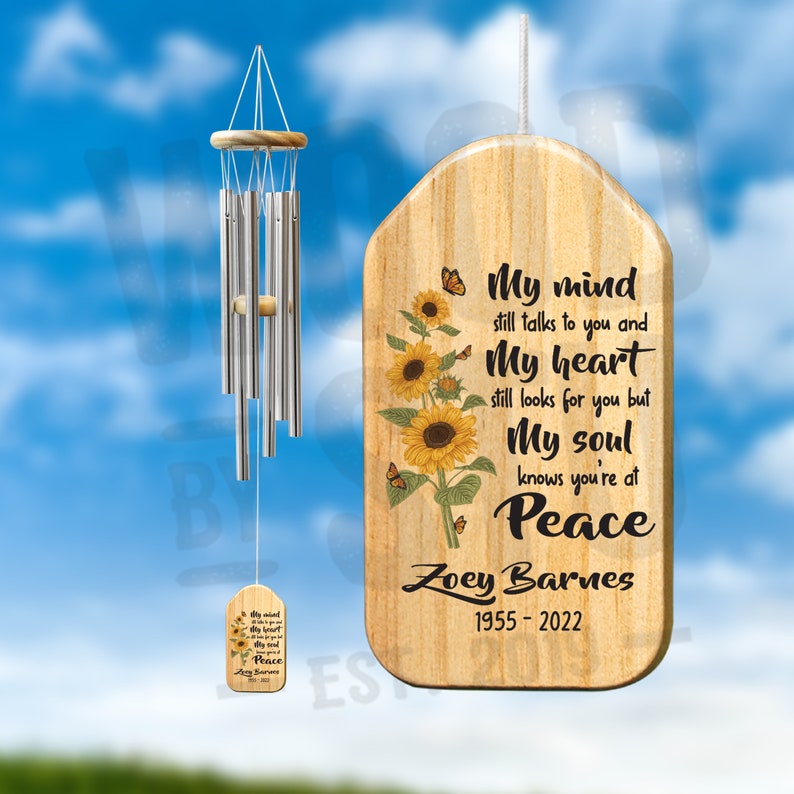 Memorial Gifts Sunflowers Wind Chimes | In Loving Memory Of | Bereavement Gift In Memory Of | Remembrance Gift | Sympathy Gift | Celebration of Life