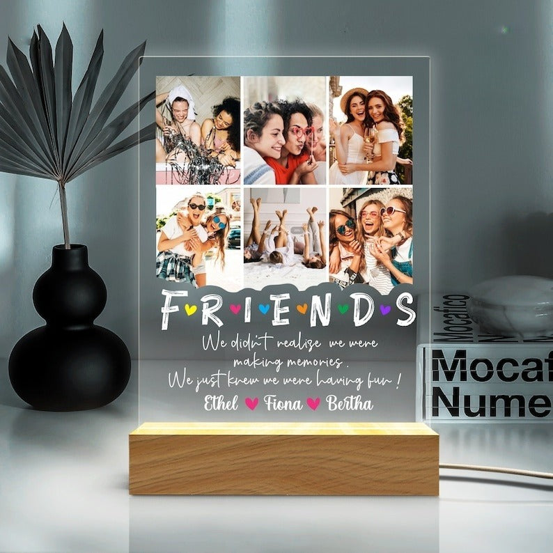Personalized Photo LED Night Light, Besties Photo Gifts, Photo Keepsake, Photo Gifts, Personalized Gift for BFF, Birthday Gift for Friend