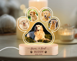 Custom Dog Photo Night Light, Dog Memoral Gift, Light Up Pet Memorial Plaque, Custom Photo Gift, Personalized Gift for Pet Loss, Sympathy if