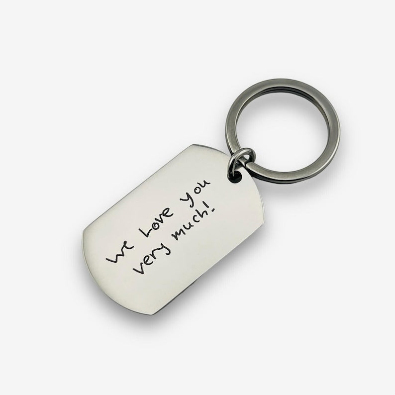 Personalised Handwriting Keyring | Personalised Handwriting Keychain | Laser Engraved Handwriting Keyring | Actual Handwriting