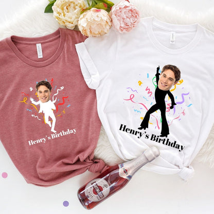 Custom Face Stick Figures Birthday Shirt, Birthday Photo Shirt, Custom Photo Shirt, Birthday Party Group Shirt, Funny Birthday Shirt