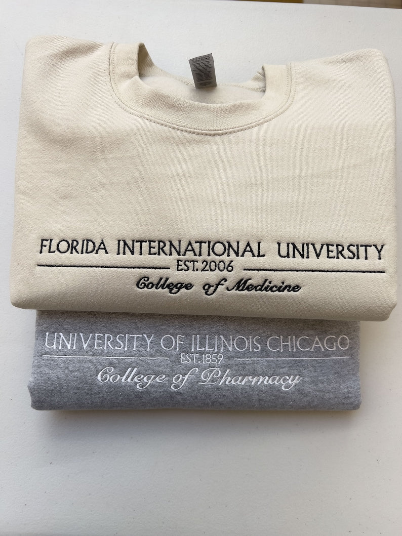 Custom College Embroidered Sweatshirt/Hoodie, Embroidered Personalized University Sweatshirt or Hoodie il_794xN.5852507516_a0y9.jpg