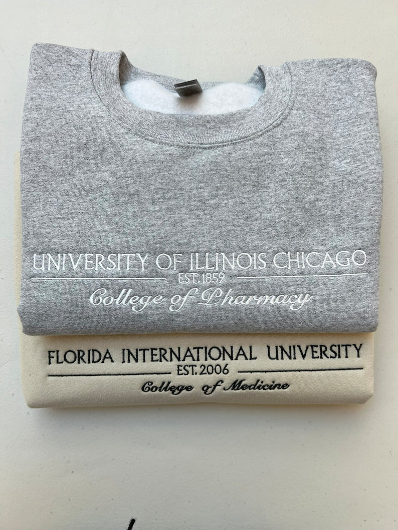 Custom College Embroidered Sweatshirt/Hoodie, Embroidered Personalized University Sweatshirt or Hoodie il_794xN.5852507524_bbjq.jpg