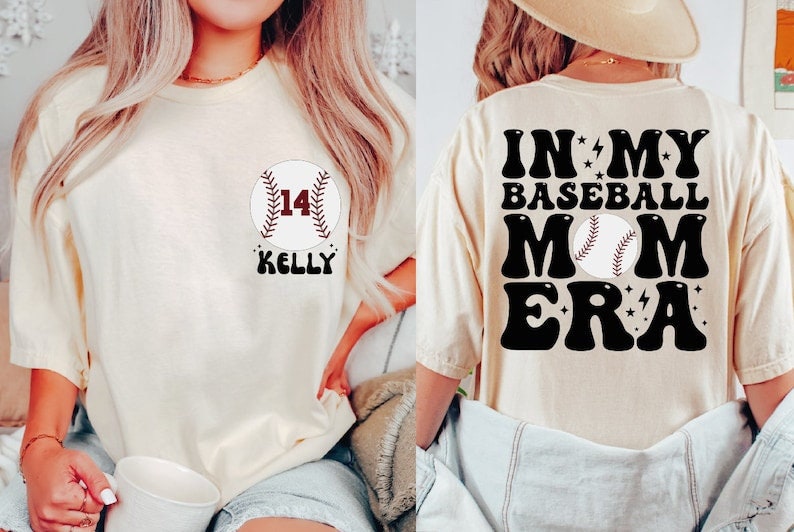 Custom Baseball Mom Shirt, In My Baseball Mom Era Shirt, Baseball Numbers Tshirt, Baseball Lover Shirt, Baseball Mom Sweatshirt Hoodie