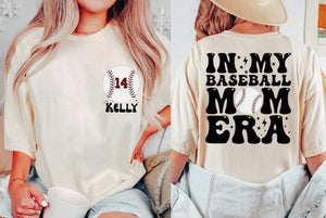 Custom Baseball Mom Shirt, In My Baseball Mom Era Shirt, Baseball Numbers Tshirt, Baseball Lover Shirt, Baseball Mom Sweatshirt Hoodie