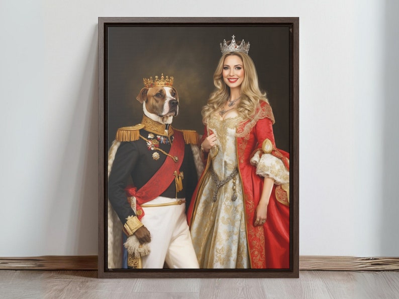 Pet Portrait, Human and pet custom portrait, Birthday Gift Idea, Funny Dog Portrait, Gift For Him, Dog Portrait, Man Cave, Gift for husband