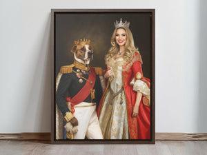 Pet Portrait, Human and pet custom portrait, Live Preview Birthday Gift Idea, Funny Dog Portrait, Gift For Him, Dog Portrait, Man Cave, Gift for husband