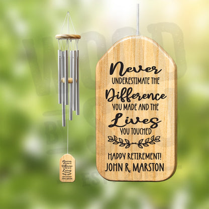 Personalized Wind Chimes Gift - Retirement Gift Chime - Teacher Gift - Personalized Gift - Coworker Gift - Happy Retirement Retiree