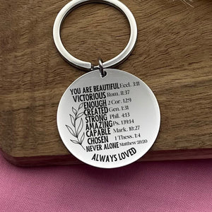 Custom Bible Verse Aluminium Keychain - Personalized Carry Your Faith Keychain - Christmas Gift