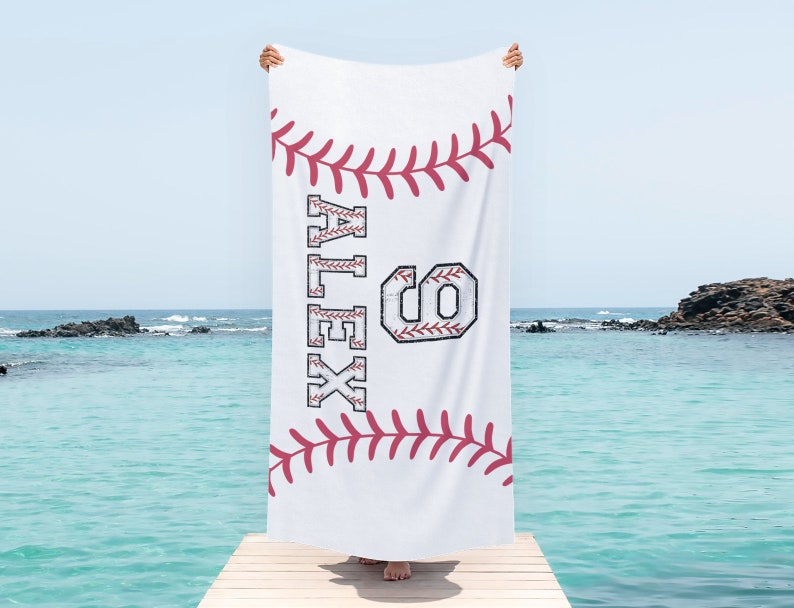 Baseball Player Beach Towel, Baseball Player Gifts, Personalized Baseball Pool Towel, Baseball Team Gifts, Custom Towel For Baseball Player
