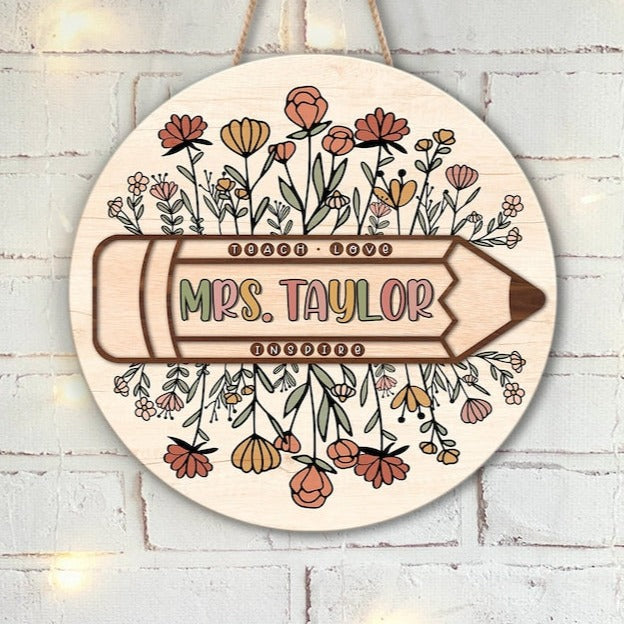 Teacher Door Hanger, Teacher Gifts Personalized, Teacher Appreciation Gifts, Custom Teacher Sign, Teacher Welcome Sign, Classroom Decor il_794xN.5856458852_ohjb.jpg?v=1720665575