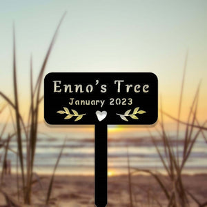 Custom Memorial Tree Sign With Stake,Personalized Tree Metal Garden Marker,Tree Garden Sign,Tree Plaque Marker,Metal Name Plate,Tree Decor