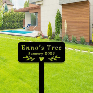 Custom Memorial Tree Sign With Stake,Personalized Tree Metal Garden Marker,Tree Garden Sign,Tree Plaque Marker,Metal Name Plate,Tree Decor