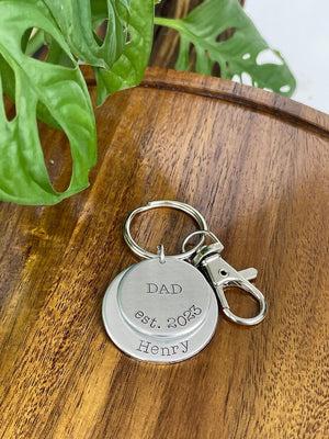 Dad Established Keychain | First Time Dad Gift | New Dad Gift | Fathers Day Keychain | First Fathers Day | Custom Gift for Dad