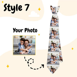 Custom Mens Neck Tie, Personalized Funny Photo Gifts for Men Dad Him, Birthday Fathers Day Ties, Logo Tie, Cat/Dog/Pet Tie, Party Tie