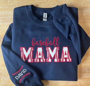 Custom Embroidered Mom Crewneck Baseball Shirt, Baseball Mom Gift, Custom gift, Baseball Embroidery Gift