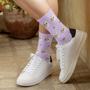 Custom Cat Face Socks, Personalized Socks with Cat Photo, Custom Cat Photo Socks, Bridesmaid Groomsmen Socks, Funny Socks for Mom Dad
