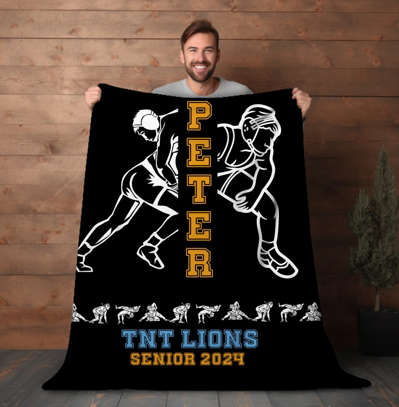 Custom Wrestling Blanket for Wrestling Gift Ideas for Coach Wrestling Gift Keepsake for Wrestler Son Blanket Throw for Wrestler Daughter