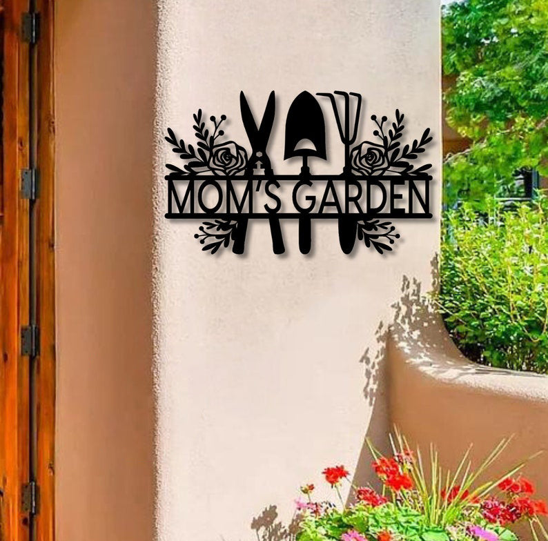 Custom Metal Garden Sign, Customizable, Rose Garden Sign, Garden or Greenhouse Decor, Personalized Metal Sign, Garden Sign with Roses.