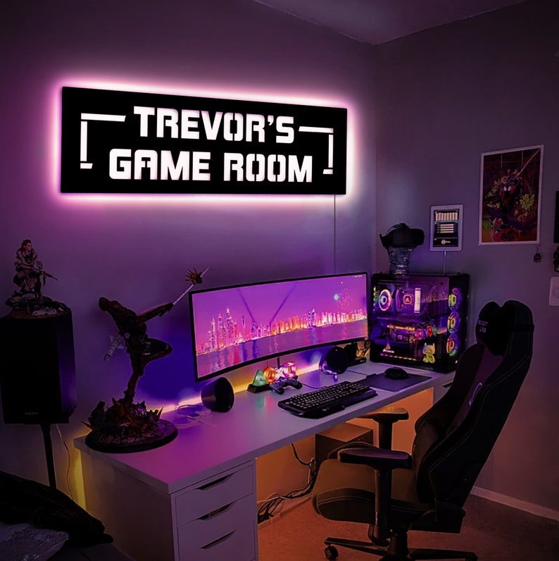 Custom Boys Name Neon Led Wall Panel Decor,Game Room led decor,Gamer room neon light,Boys Led Sign,Led lights for gaming room,Birthday Gifts